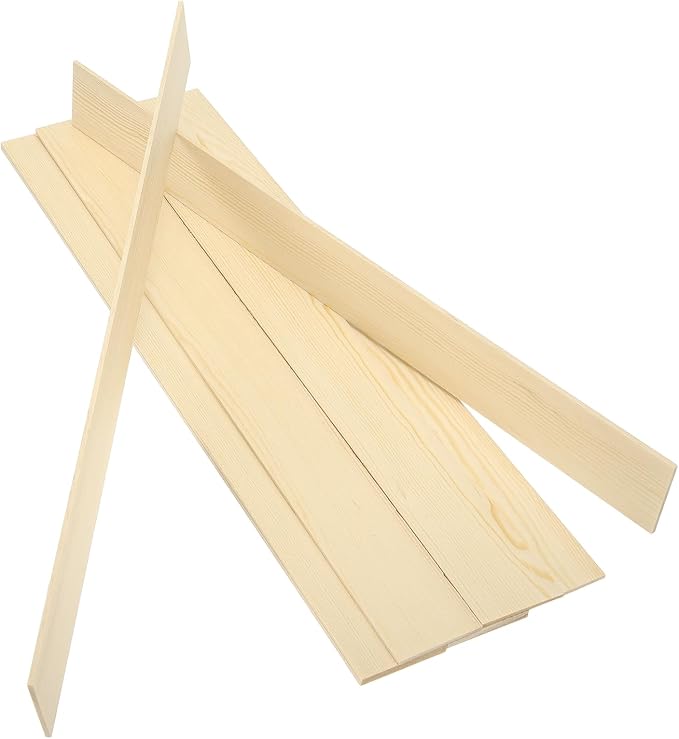 MECCANIXITY 10Pcs Wood Strips Slats, 5/64" x 1‑5/8" x 16" Thin Wood Sticks Flat by MECCANIXITY