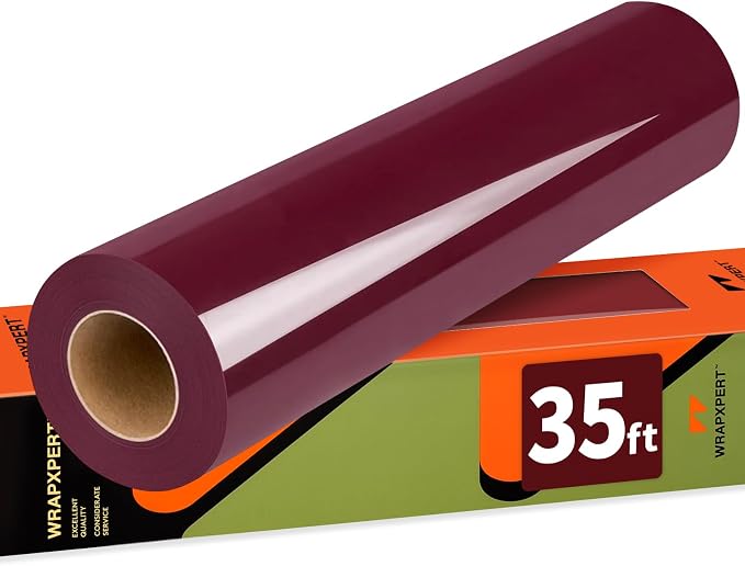 WRAPXPERT Maroon HTV Vinyl Roll-12 x35ft Iron On Vinyl by WRAPXPERT