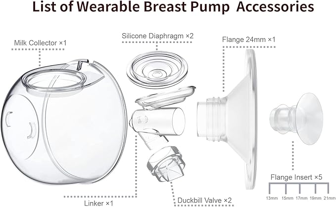 Flange 24mm,Compatible with TSRETE/kmaier/eulumap/Momcozy S9/S12 Wearable Breast Pump,24mm Shield/Flange,Replacement Breastpump Parts/Accessories