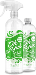 Oh Yuk Tub and Tile Cleaner – Combo Pack with Spray and Concentrate Refill | Cleans Tubs, Tiles, and Shower Walls | 4X Long-Lasting Value | Biodegradable, Vegan, Cruelty-Free | Made in USA