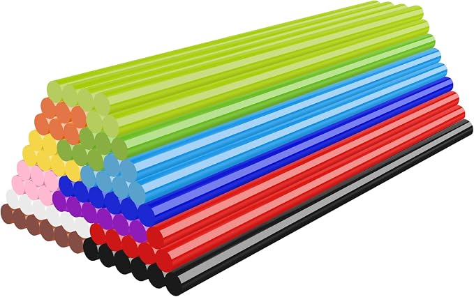 72 Pack Colored Hot Glue Sticks Bulk, 8 x 0.27in 12 Colors Hot Glue Sticks Mini by ENPOINT