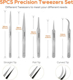 Precision Tweezers, Stainless Steel Pointed Ultrafine Tweezers - Image 4