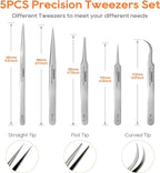 TOWOT Precision Tweezers, Stainless Steel Eagle Beak Tweezers - Image 6