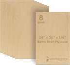 Baltic Birch Plywood 24 x 36 x 1/4 Inch - 6 mm Craft Wood by Woodpeckers