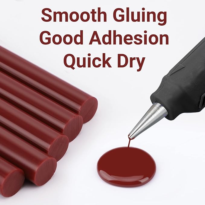 ENPOINT Wine Red Hot Glue Sticks Full Size, Wine Red Adhesive Glue Sticks - Image 5