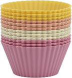 Silicone Baking Muffin Cups 12 Pack, Reusable Cupcake Liners Cake Molds by SAWNZC