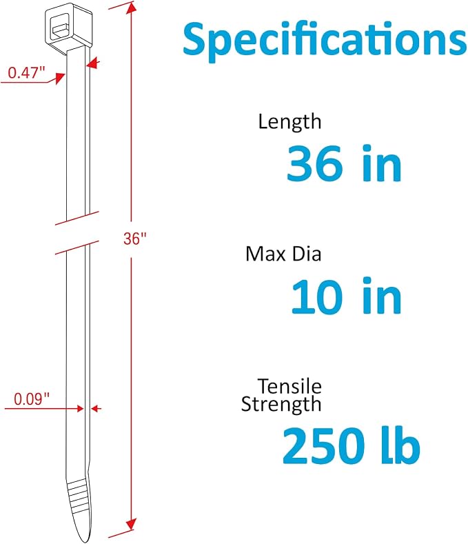 Large Zip Ties 36 inch, Long Zip Ties Heavy Duty - Image 2