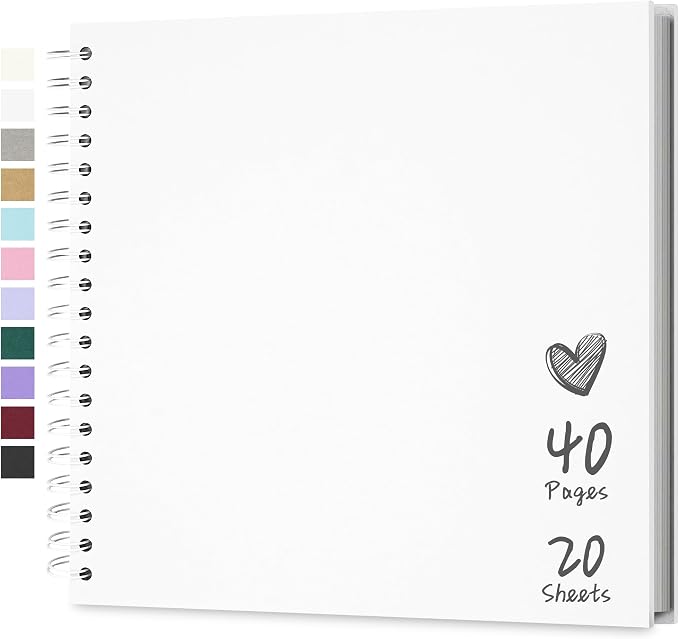Scrapbook 10x10 Inch DIY Scrapbook Album Hardcover Kraft Paper 40 pages/20 by Hiwhy