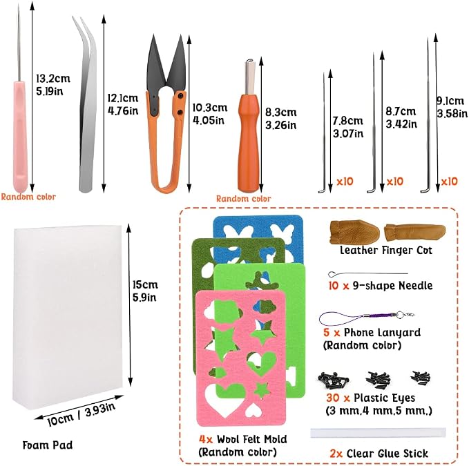 Mayboos Needle Felting Kit, Wool Roving 20 Colors Set | Wool Felting Tool - Image 2