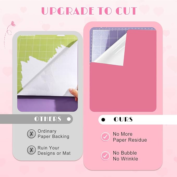 Tintnut Pink Permanent Vinyl 16 Sheets 12''x10'' Solid Color Adhesive Vinyl | - Image 4