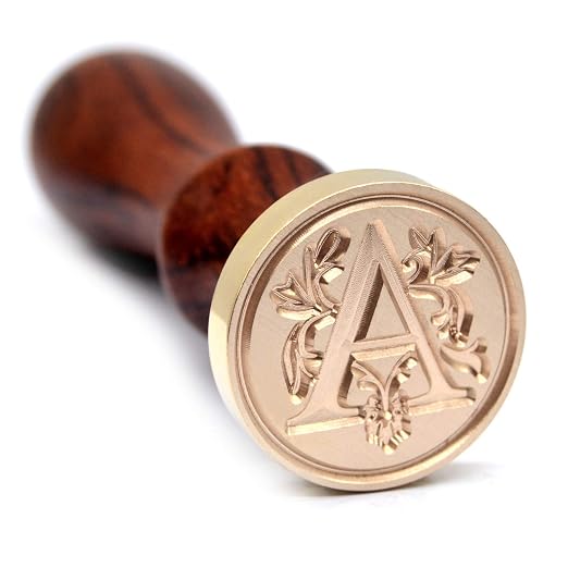 Medieval Traditional Initial Alphabet Wax Seal Stamp, Brass Head Wooden Handle by TELOSMA