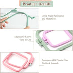 ZOCONE 3Pcs 3 Size Square Embroidery Hoops, ABS Plastic Embroidery Hoops Cross - Image 3