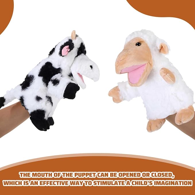 Liliful 6 Pieces Animal Hand Puppets Kids Hand Puppets - Image 3