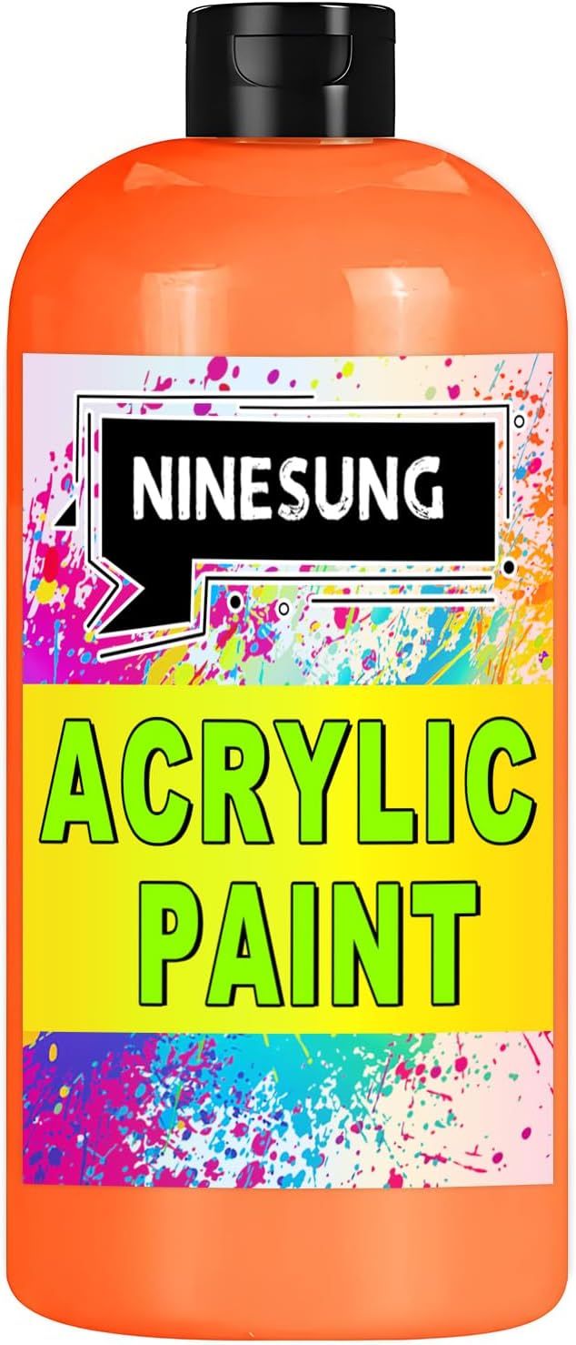 Orange Acrylic Paint, Professional 7 Fl Oz Paints by NINESUNG