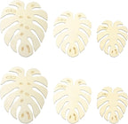 6 pcs 3 Styles Monstera Leaf Theme Unfinished Wood Cutout Charms Tropical Plant by Gythara