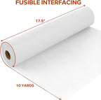 ZOMONETI Heavy Weight 17.5in x 10yd White Iron On Non-Woven Fusible Interfacing - Image 2