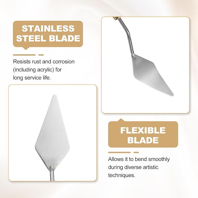 HARFINGTON Palette Knife Painting Tool 2.76" x 1.3" Stainless Steel Teardrop - Image 4