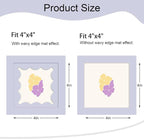 4x4 Picture Frame with Real Glass, Wooden cute 4 x 4 Photo Frame with Wavy Mat - Image 2
