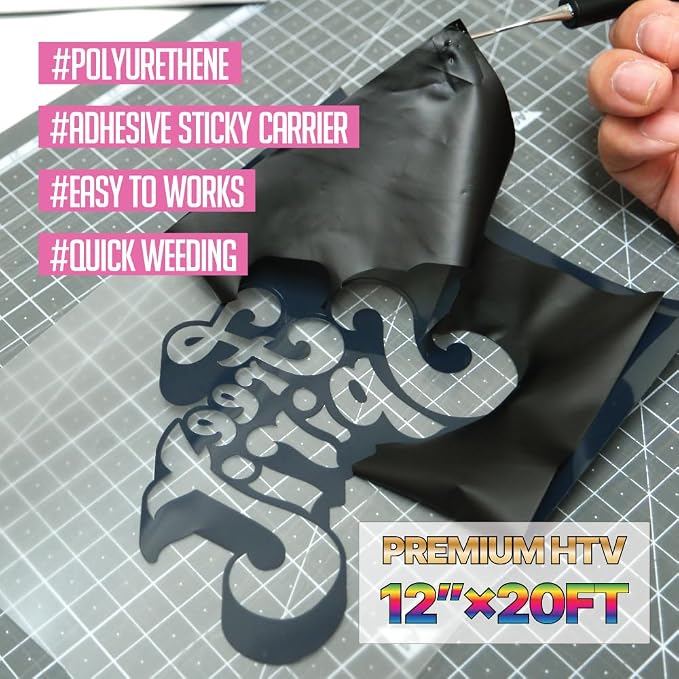 PU Heat Transfer Vinyl 12"×20ft Roll Navy – HTV - Image 2