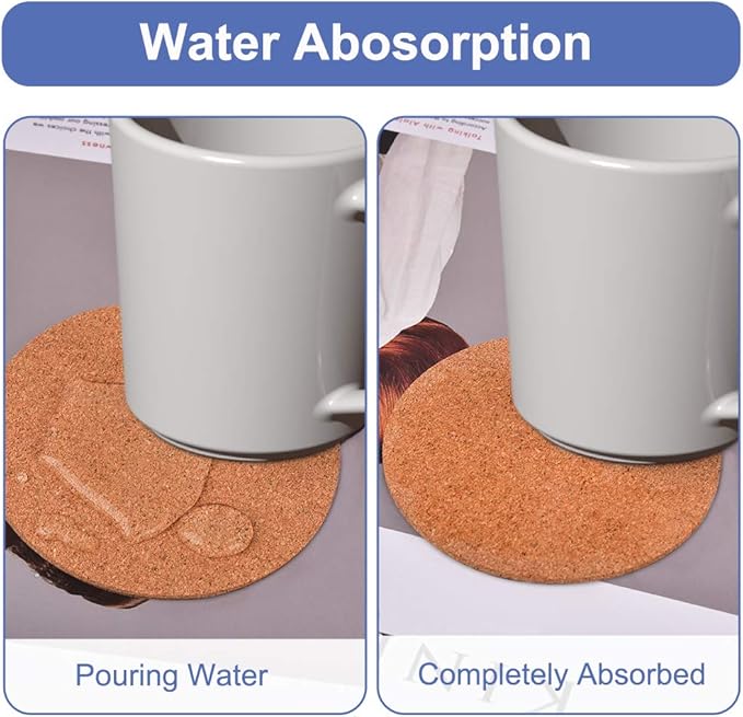 6-Pack 6" Cork Coasters, Round Cork & Plastic Plant Saucers - Image 5