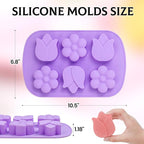 SJ Silicone Soap Molds 2 Packs, Tulip and Different Flower Shapes Soap Molds - Image 3