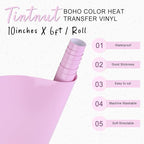 Tintnut Lavender Color Heat Transfer Vinyl, 10inx6ft Iron on Vinyl | Neutral - Image 2