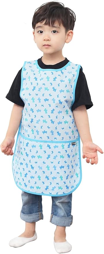 Kids Painting Apron – Waterproof Art Smock for Toddlers & Preschoolers, Messy Play, Baking, Crafts, Cooking, Mealtime