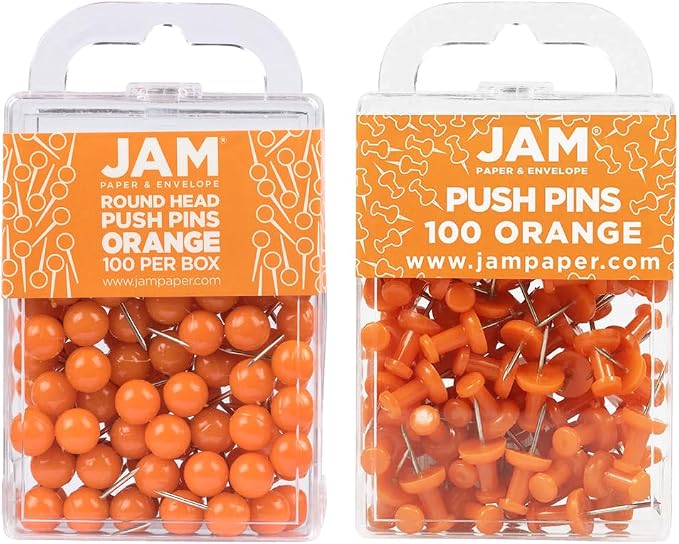 JAM PAPER Colorful Push Pins by JAMPaper