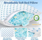 CloudBliss Cooling Bed Pillows for Sleeping, Shredded Memory Foam Pillows - Image 5