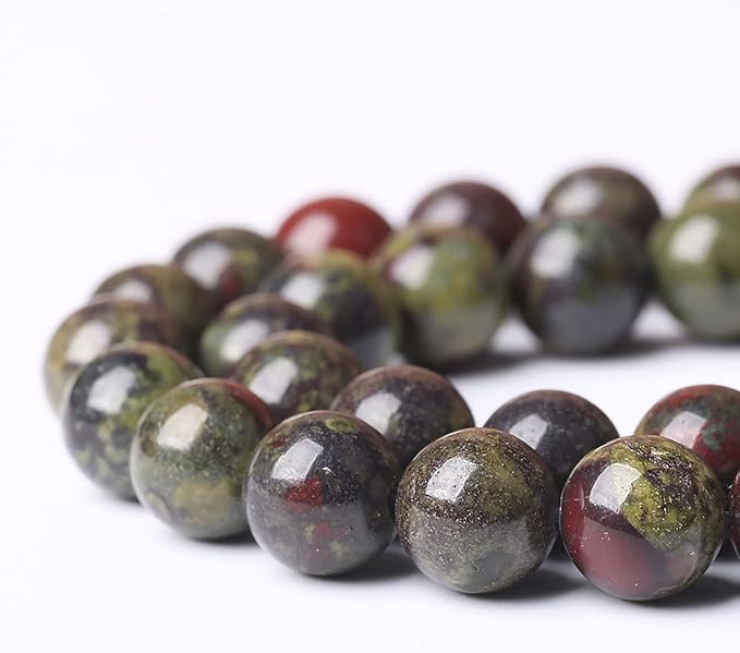 Natural Dragon Blood Jasper Beads Round Loose Energy Healing Stone Beads - Image 3