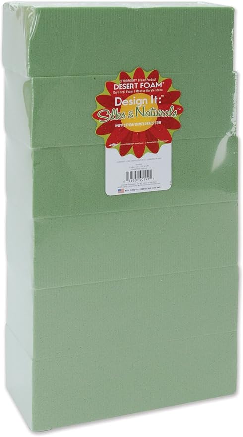 FloraCraft Floral Desert DryFōM 6 Piece Brick 2.6 Inch x 3.4 Inch x 7.8 Inch - Image 2