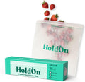 HoldOn Zipseal Gallon Bags - Compostable, PFOA-Free, BPA-Free, Food-Safe Zip Seal Food Storage Bags/Freezer-Safe Gallon Bags With Secure Seal for Home & Travel (25 bags total)