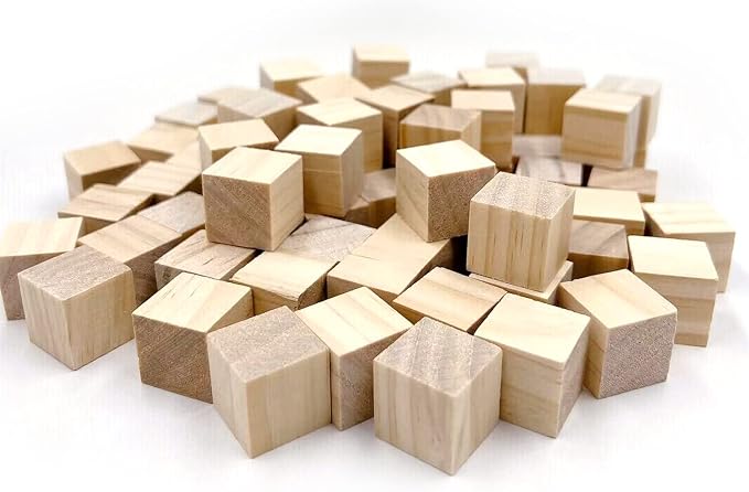 Wood Blocks for Crafts, Unfinished Wood Cubes, 2 cm Natural Wooden Blocks - Image 6