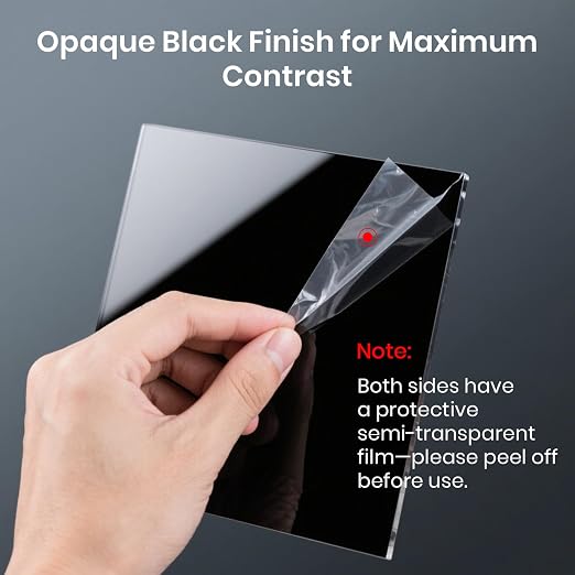 CALPALMY Black Acrylic Sheet 12" x 16" x 1/8", Opaque Plexiglass Panels - Image 3
