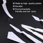 6Pcs Plastic Spatula Palette Knives, Palette Knife Set Thin and Flexible Art - Image 3