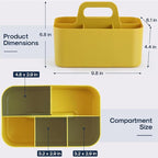 Multiuse Caddy Organizer with Handle, Portable Divided Plastic Tote Bin - Image 5