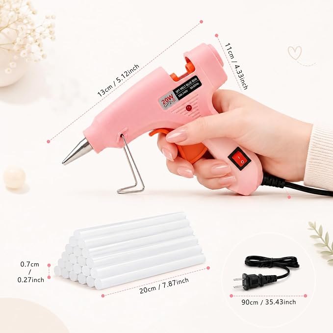 Mini Hot Glue Gun Kit with 30 Glue Sticks, 20W Fast Preheating Hot Glue Gun And - Image 5