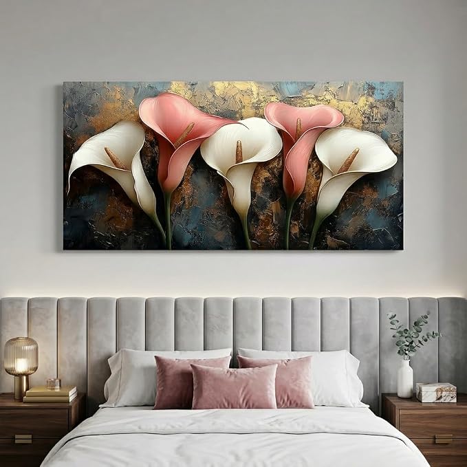 ZESTRILIA Luxury Calla Lily Canvas Wall Art, Modern Minimalist Glam Elegant - Image 4
