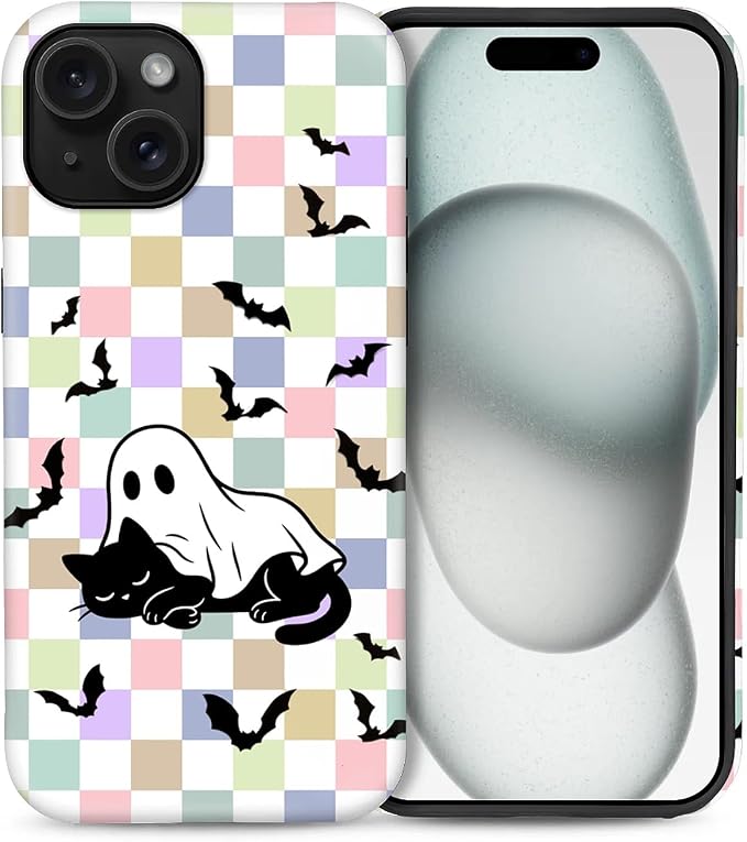 Case for iPhone 13/14, Scratch Resistant Hybrid Double Layer Hard Shell，Ghost by Toulas