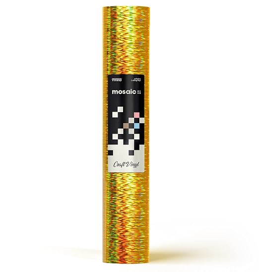 VViViD Mosaic+ Gold Brushed Holographic 1ft x 5ft Crafting Vinyl Crinkle-Free - Image 2