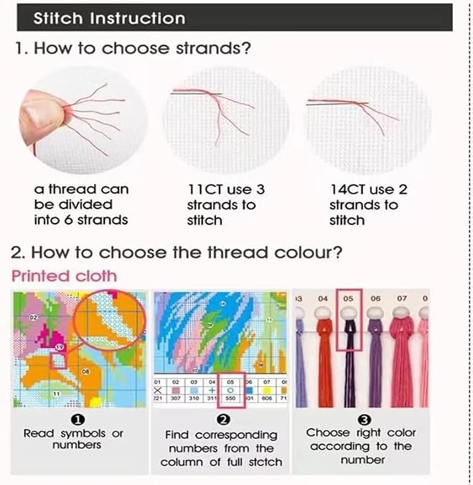 Book Store Cross Stitch Kits for Adults Beginner, Flower Counted Cross Stitch - Image 2