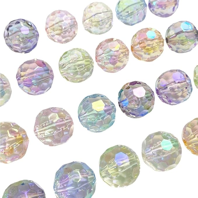 16mm Acrylic Beads UV Transparent Colorful Bead 95pcs Clear Football Beads - Image 5