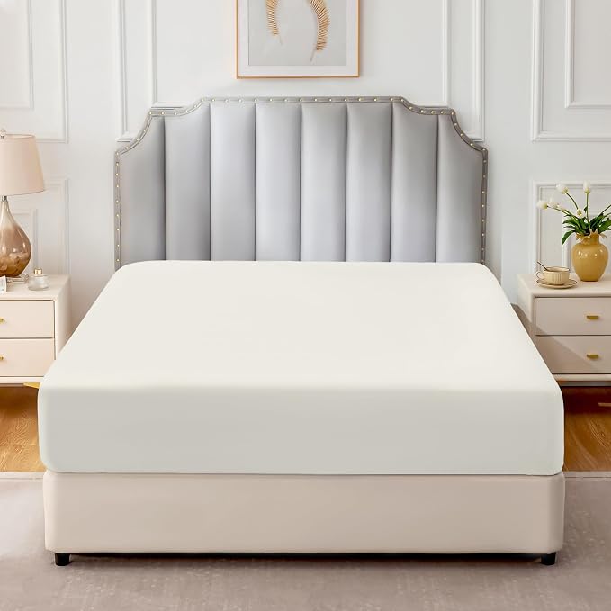 FreshCulture Pure Cotton Fitted Sheets Twin Size, 300 Thread Count Percale - Image 2