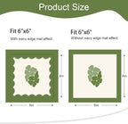 6x6 Picture Frame with Wavy Mat, Wooden Real Glass 6 x 6 Photo Frame - Image 2