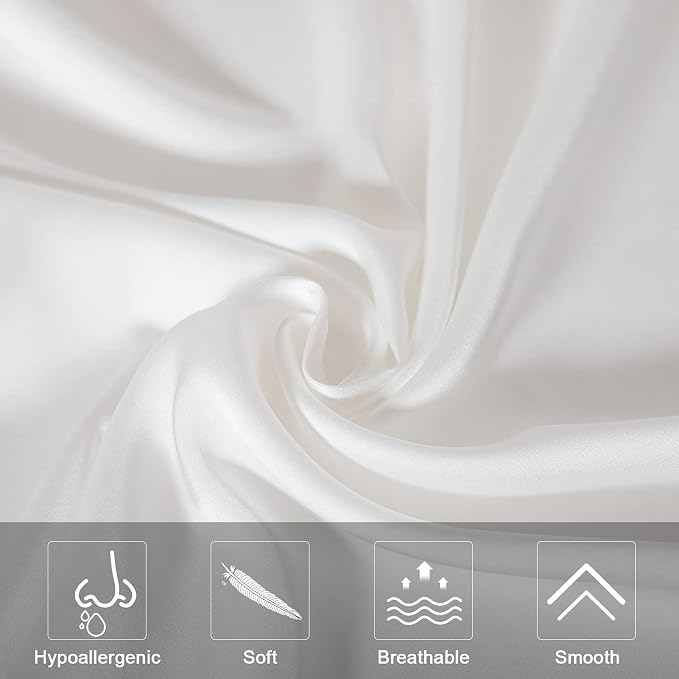 Mulberry Silk Pillowcase for Hair and Skin, Queen Size Cooling Silk Pillow Case - Image 3