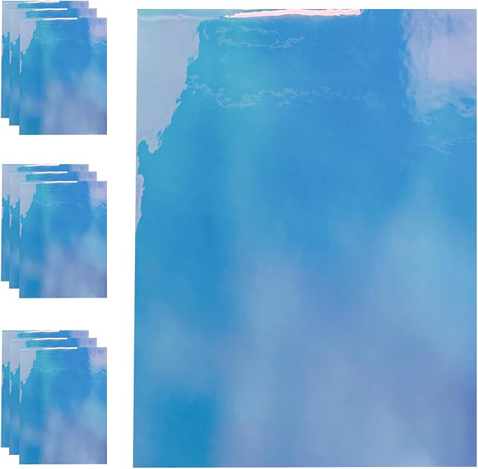 Transparent Waterproof PVC Vinyl 10 Pcs 8.3 x 11.8 inches Iridescent Shine - Image 2