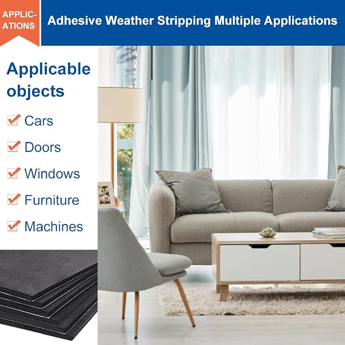 BENECREAT 6 Pcs 5mm Thick Self Adhesive Foam Sheet 8.3x11.8 Inch Black Non-Slip - Image 5