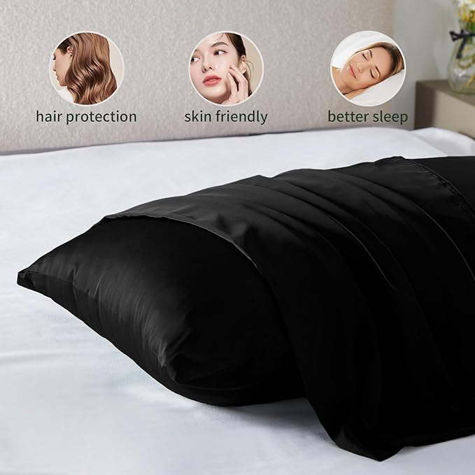 Silk Pillow Cases 2 Pack Mulberry Silk Pillow Cases Soft Breathable Both Sided - Image 5
