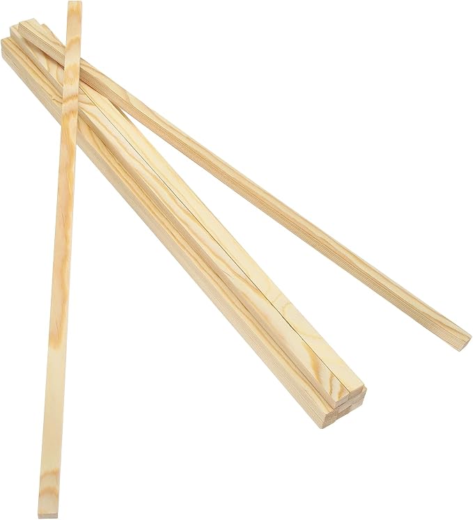 MECCANIXITY 10Pcs Wood Strips Slats, 9/32" x 3/8" x 16" Thin Wood Sticks Flat by MECCANIXITY