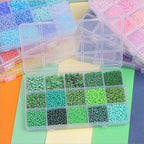 15 Grid Green Glass Seed Bugle Tube Beads Kit - Image 5